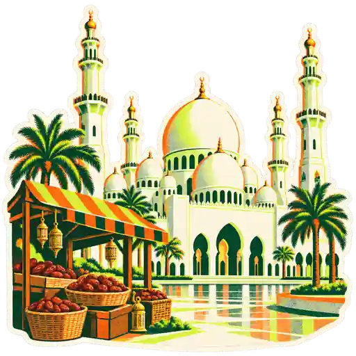 Illustration of a Abu Dhabi street market